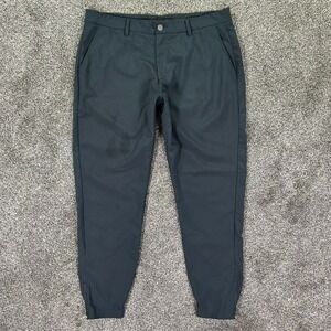 Primo Tapered Fit Jogger Pant Mens 36 Regular Dark Grey Zip Ankle Cuffs Athletic